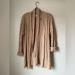 Evereve Beige Cable Knit Cardigan